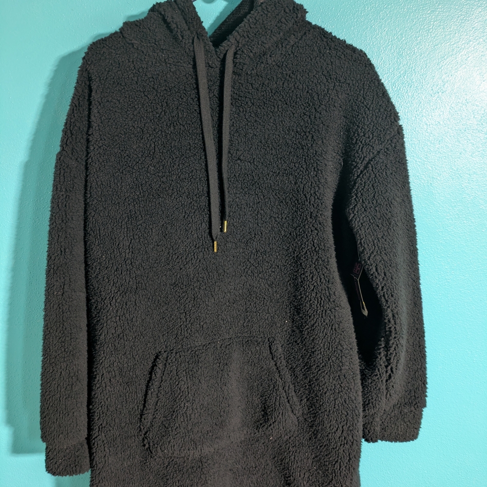 No Boundaries Black Sherpa Crewneck Hoodie Sweater